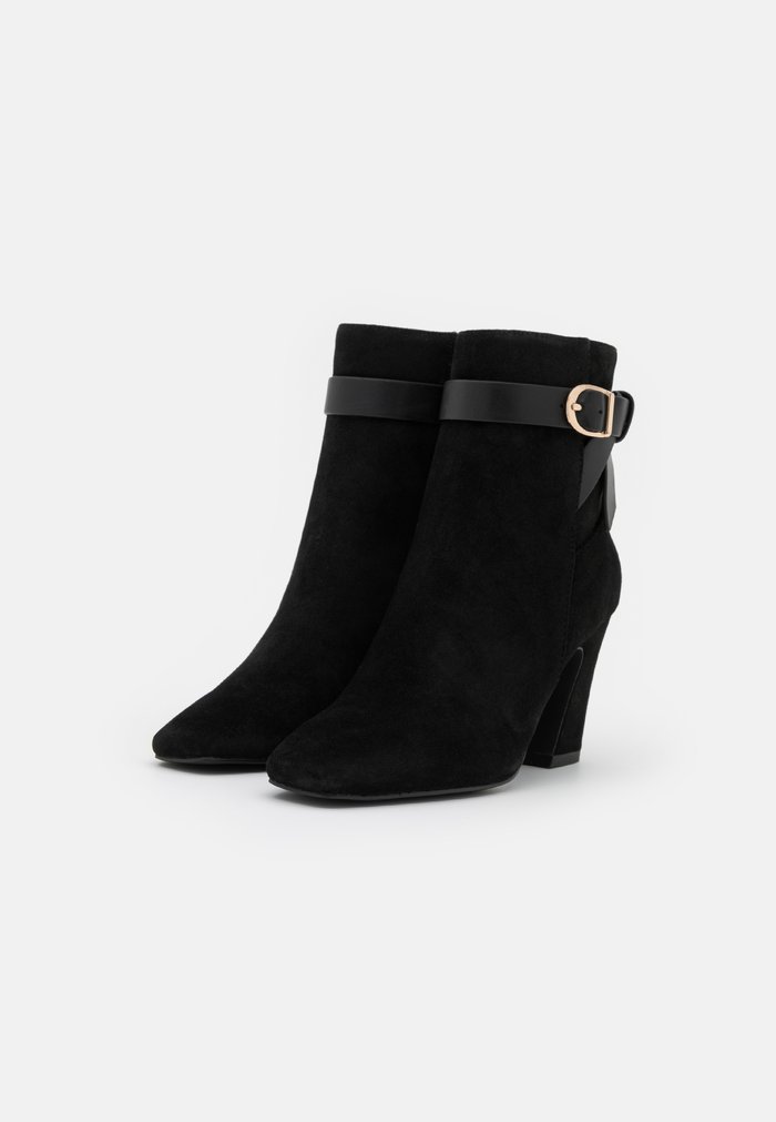 Bottines Anna Field LEATHER Block heel Zip UP Noir Femme | NGV-2002662